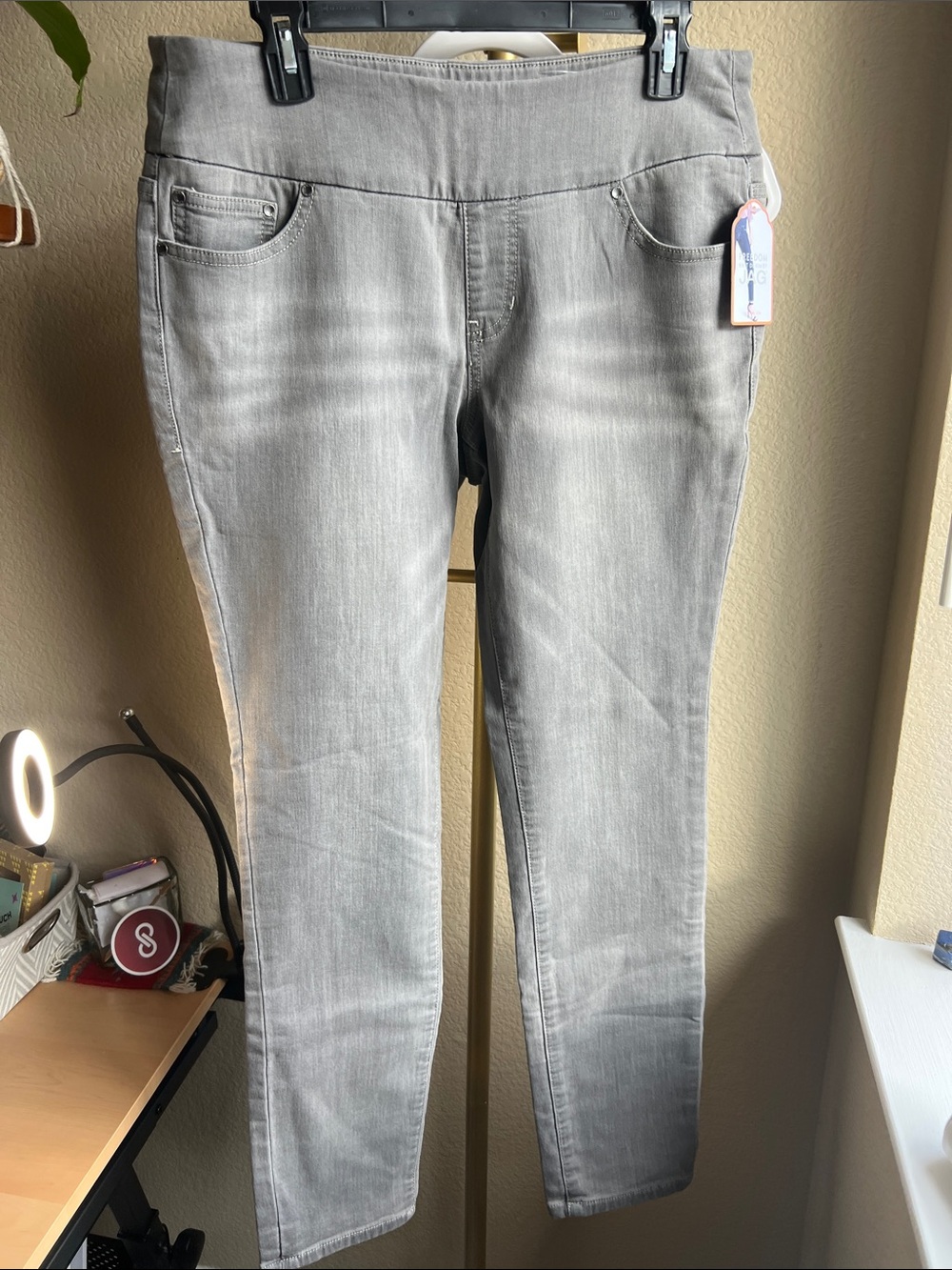 Jag Jeans Light Gray Women's High Rise Skinny Leg Stretch Jeans Antique Grey